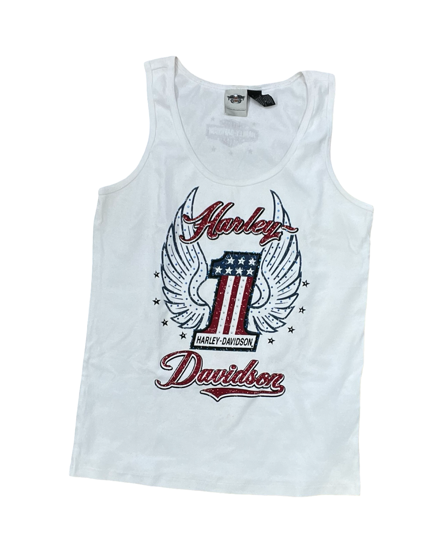 Top Sleeveless By Harley Davidson In White, Size:Xl