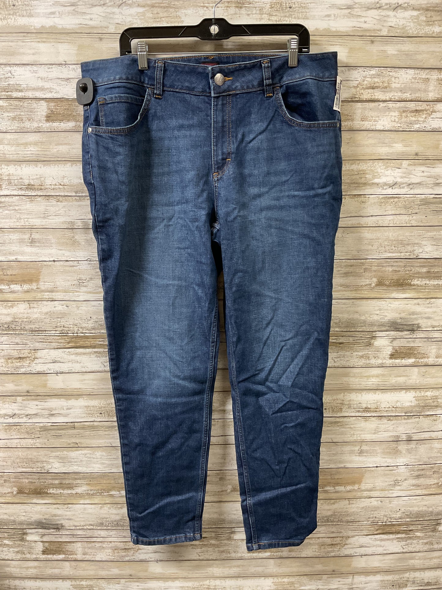 Jeans Straight By Lee In Blue Denim, Size:18
