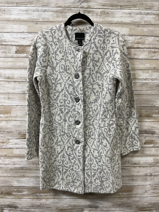 Coat Wool By Cynthia Rowley In Cream & Grey, Size:L