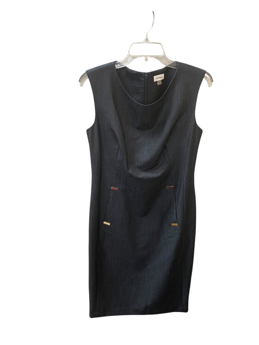 Dress Party Midi By Calvin Klein In Blue & Gold, Size:M