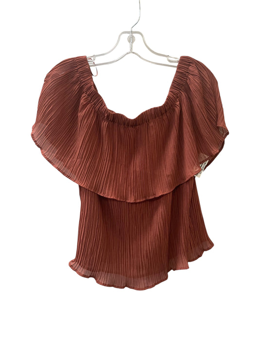 Blouse Sleeveless By Express In Brown, Size:M