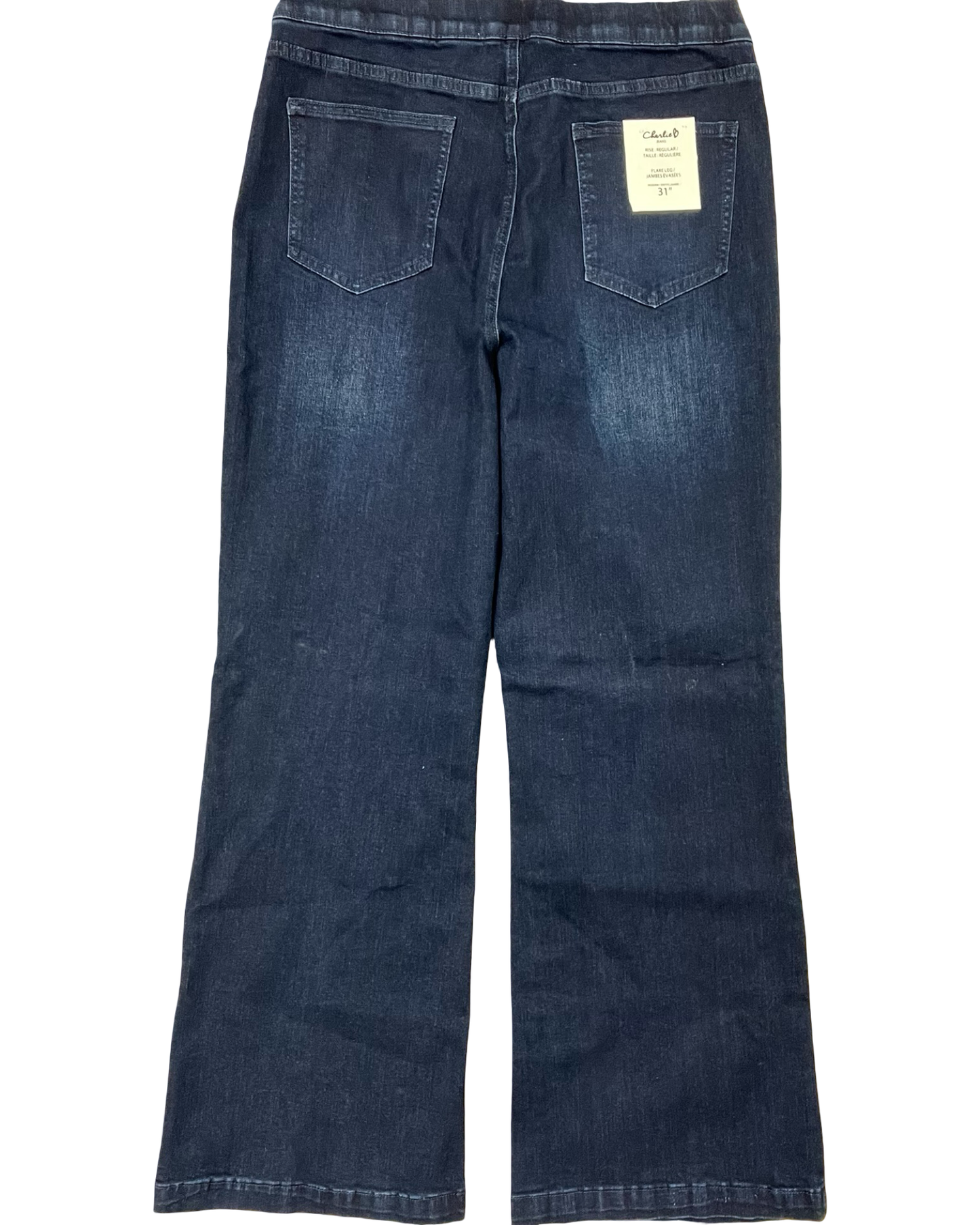Jeans Flared By Charlie B In Blue Denim, Size:14
