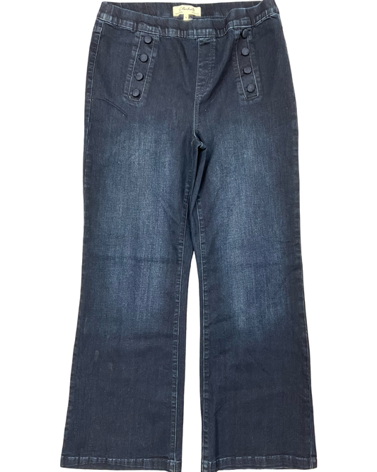 Jeans Flared By Charlie B In Blue Denim, Size:14