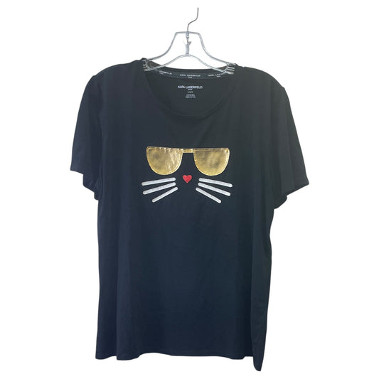 Top Ss Designer By Karl Lagerfeld In Black, Size:L