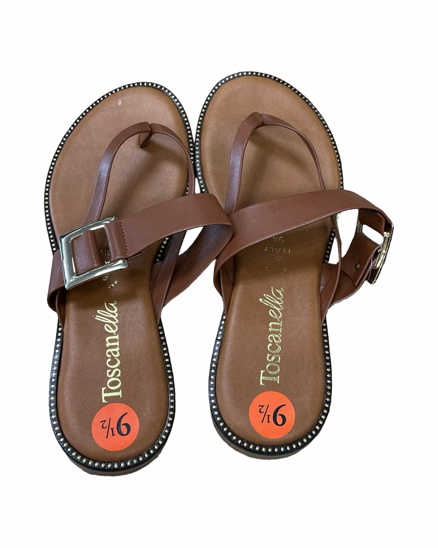 Sandals Flats By Toscanella In Tan, Size:9.5
