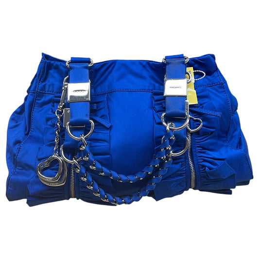 Handbag By Bebe In Blue & Silver, Size:Large