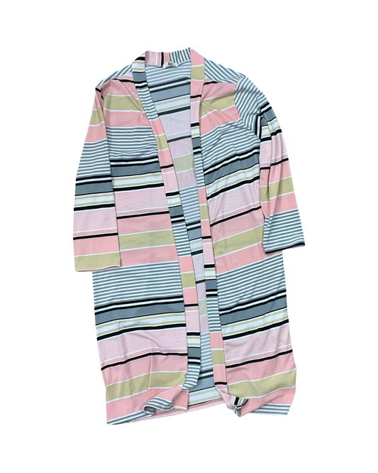 Cardigan By Clothes Mentor In Grey & Pink, Size:M