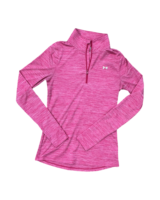 Athletic Top Ls Collar By Under Armour In Pink, Size:Xs