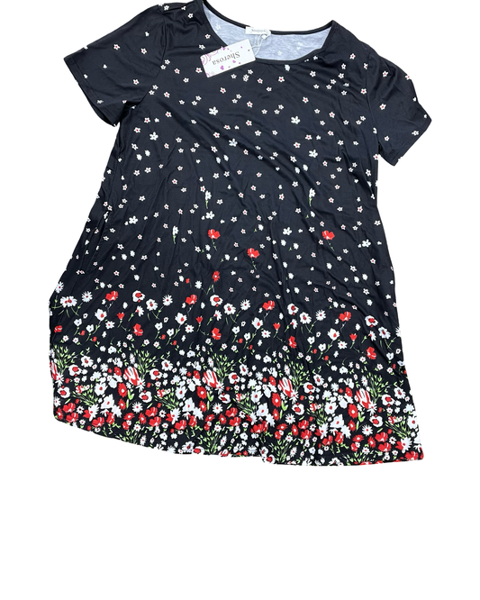 Dress Casual Midi By Clothes Mentor In Black, Size:2X