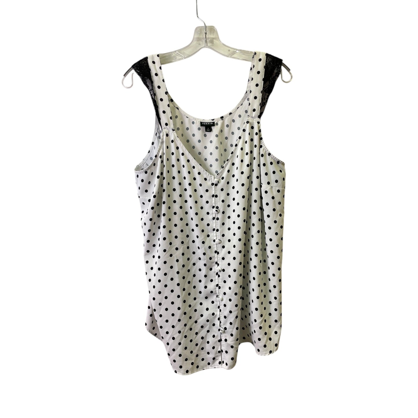 Top Sleeveless By Torrid In Black & White, Size:2X