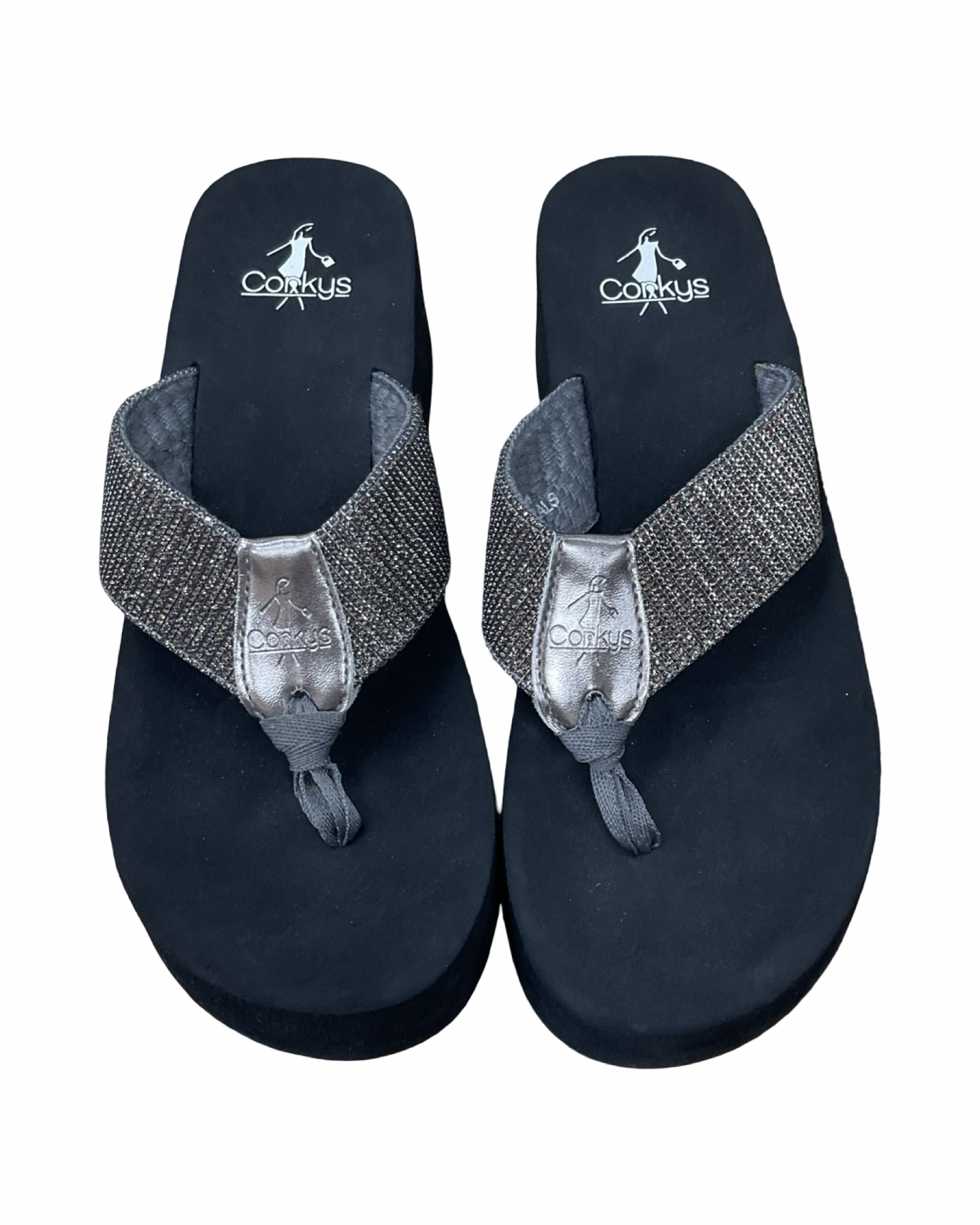 Sandals Heels Platform By Corkys In Silver, Size:7