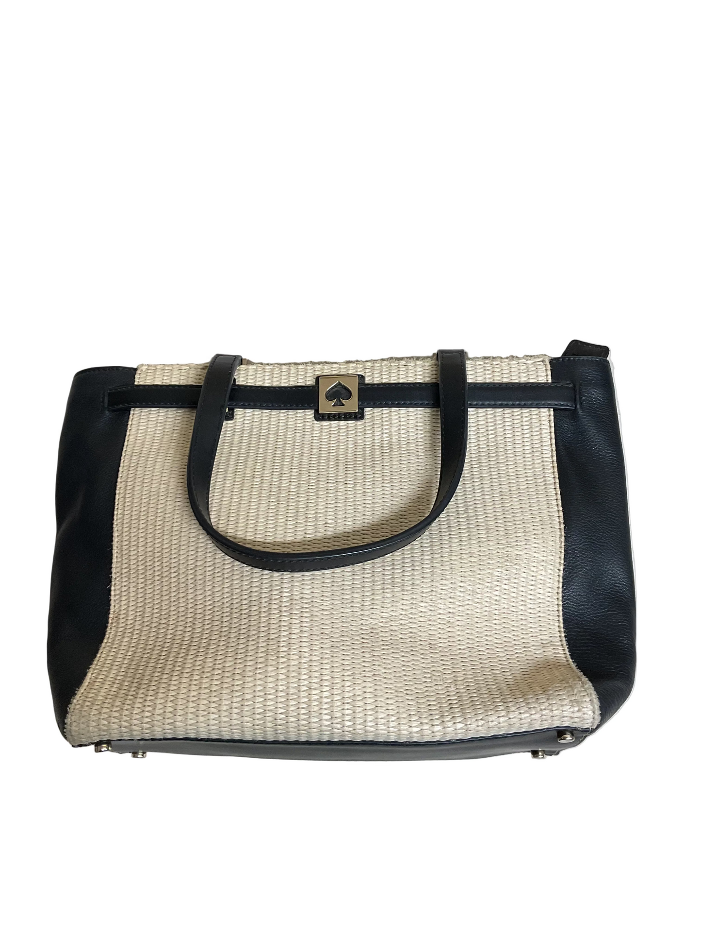 Handbag Designer By Kate Spade In Black & Tan, Size:Large