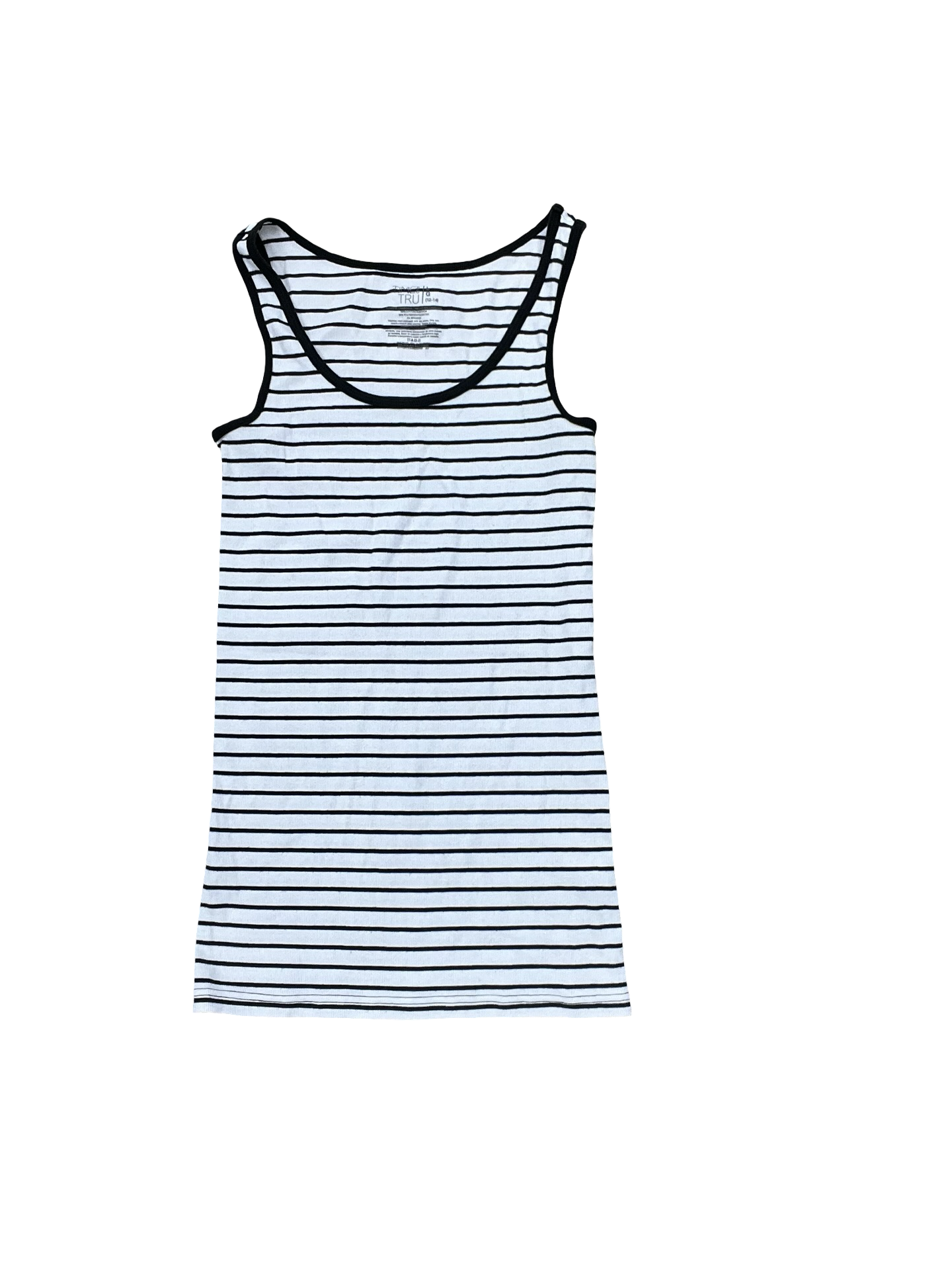Tank Top By Time And Tru In Black & White, Size:L