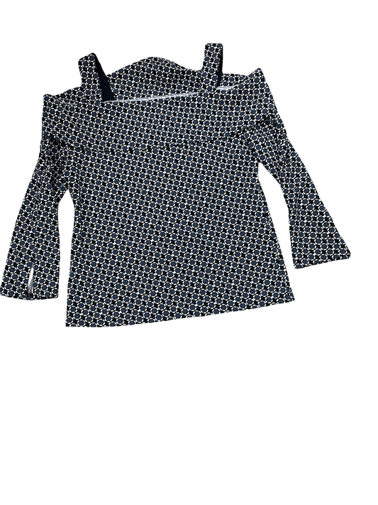 Top Ls By Ann Taylor In Black & Cream, Size:M