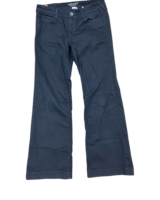 Jeans Flared By Ariat In Black Denim, Size:10