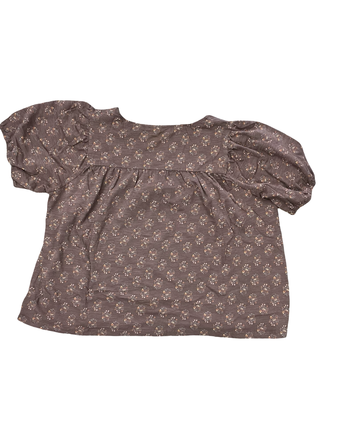 Blouse Ss By Lucky Brand In Brown, Size:Xl