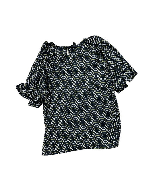 Top Ss By Worthington In Black & Yellow, Size:L