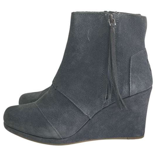 Boots Ankle Heels By Toms In Grey, Size:9