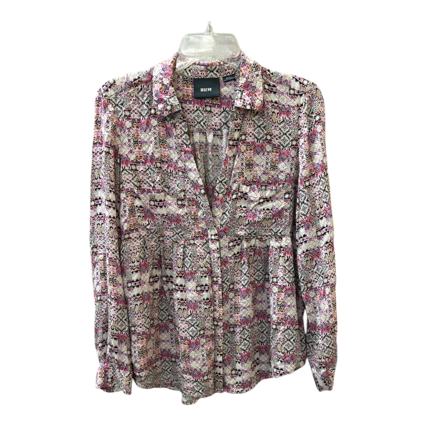 Blouse Ls By Maeve In Pink, Size:S