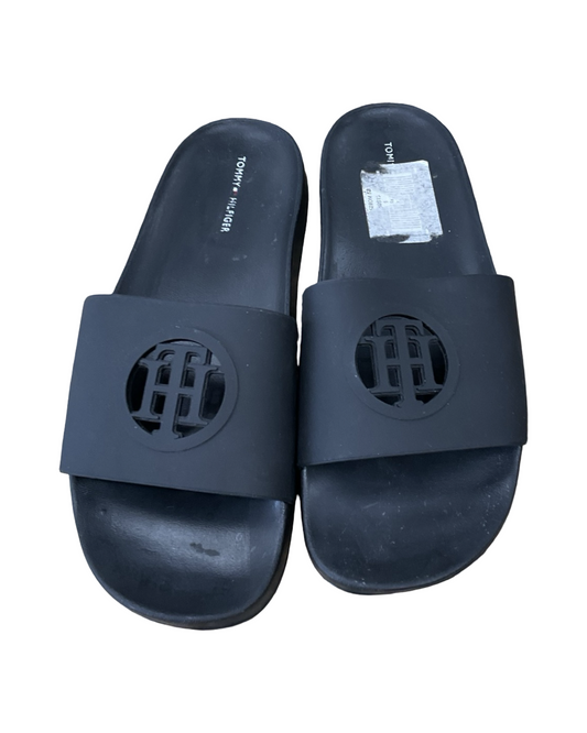 Sandals Flats By Tommy Hilfiger In Black, Size:9