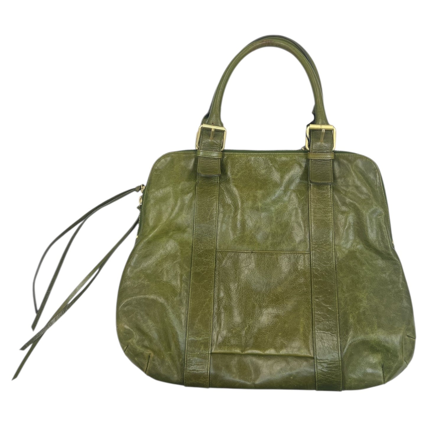Handbag Leather By Cmc In Green, Size:Medium