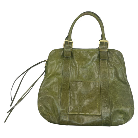 Handbag Leather By Cmc In Green, Size:Medium