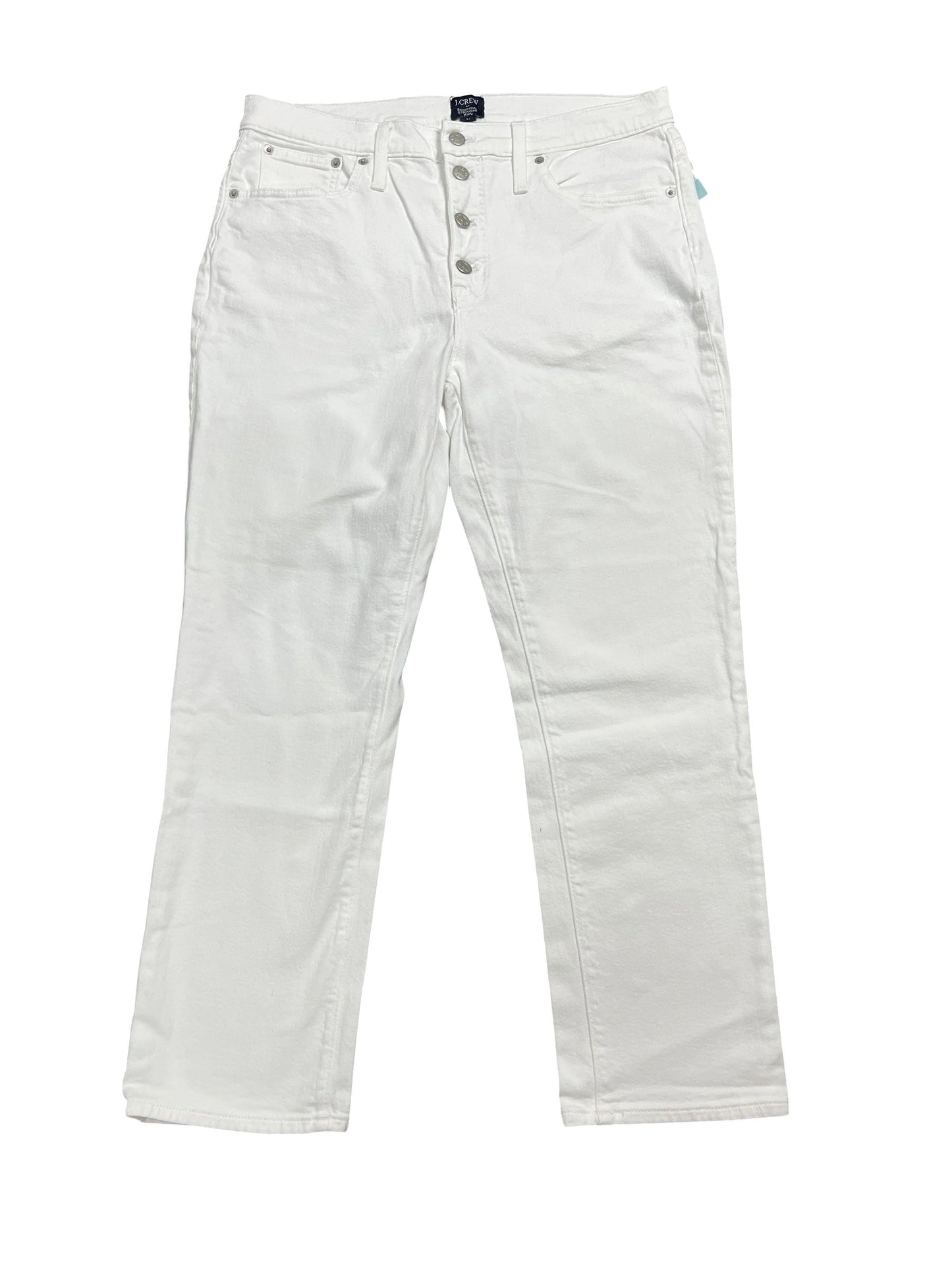 Jeans Straight By J. Crew In White Denim, Size:12