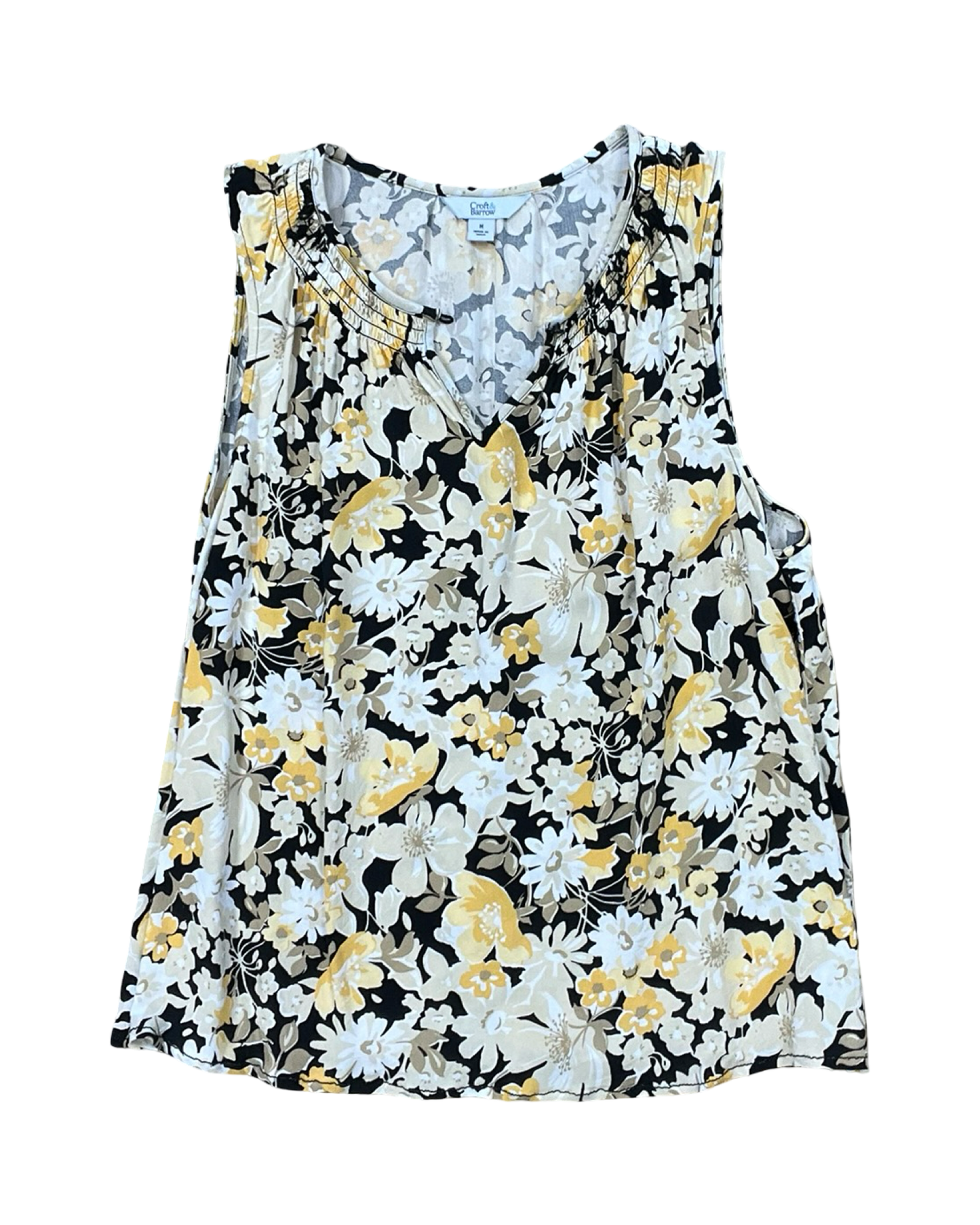 Top Sleeveless By Croft And Barrow In Tan, Size:M