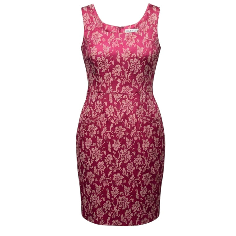 Floral Jacquard Sheath Midi Dress By Clotilde New York In Pink, Size: 0