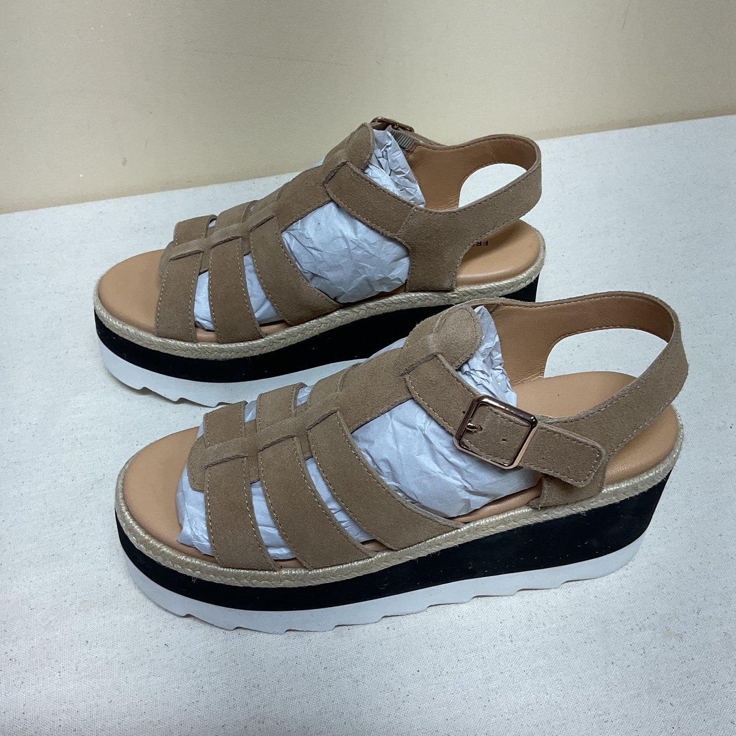 Sandals Heels Platform By Free People In Tan, Size:7