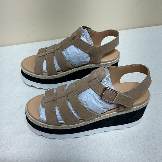 Sandals Heels Platform By Free People In Tan, Size:8