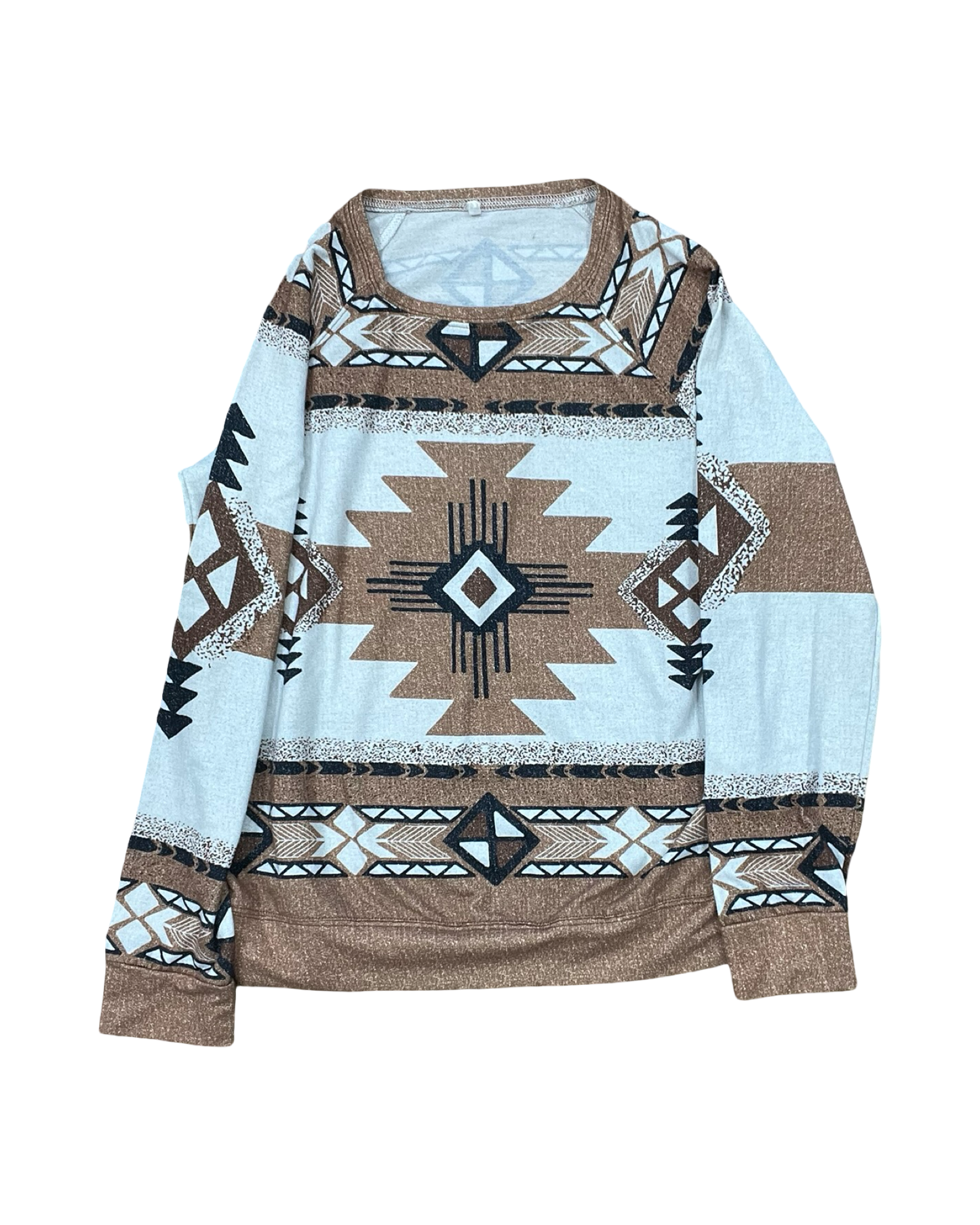 Top Ls By Clothes Mentor In Brown & White, Size:L