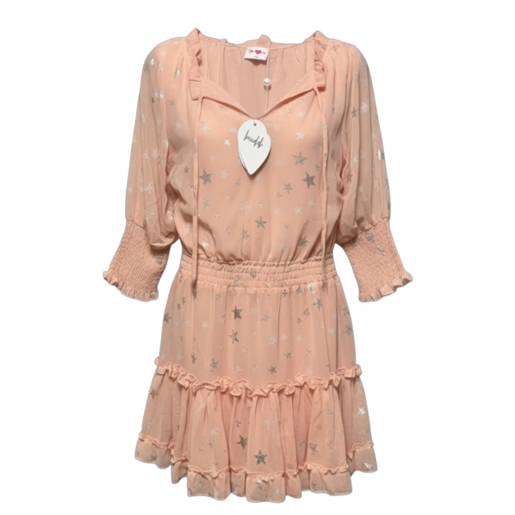 Bronx Smocked Waist Mini Dress By Buddy Love In Ballet Slipper, Size: S
