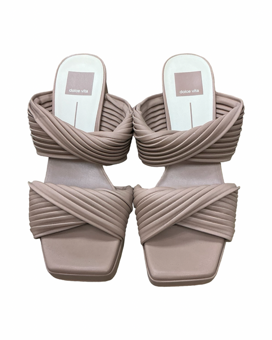 Sandals Heels Block By Dolce Vita In Tan, Size:9.5