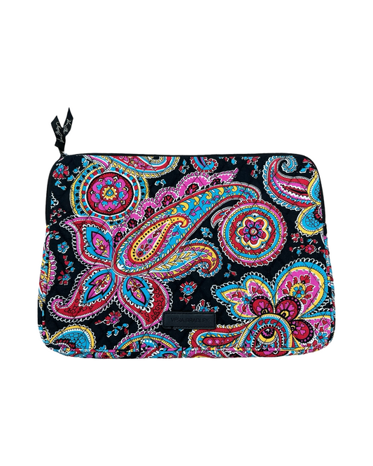 Laptop Bag By Vera Bradley In Black & Pink, Size:Medium
