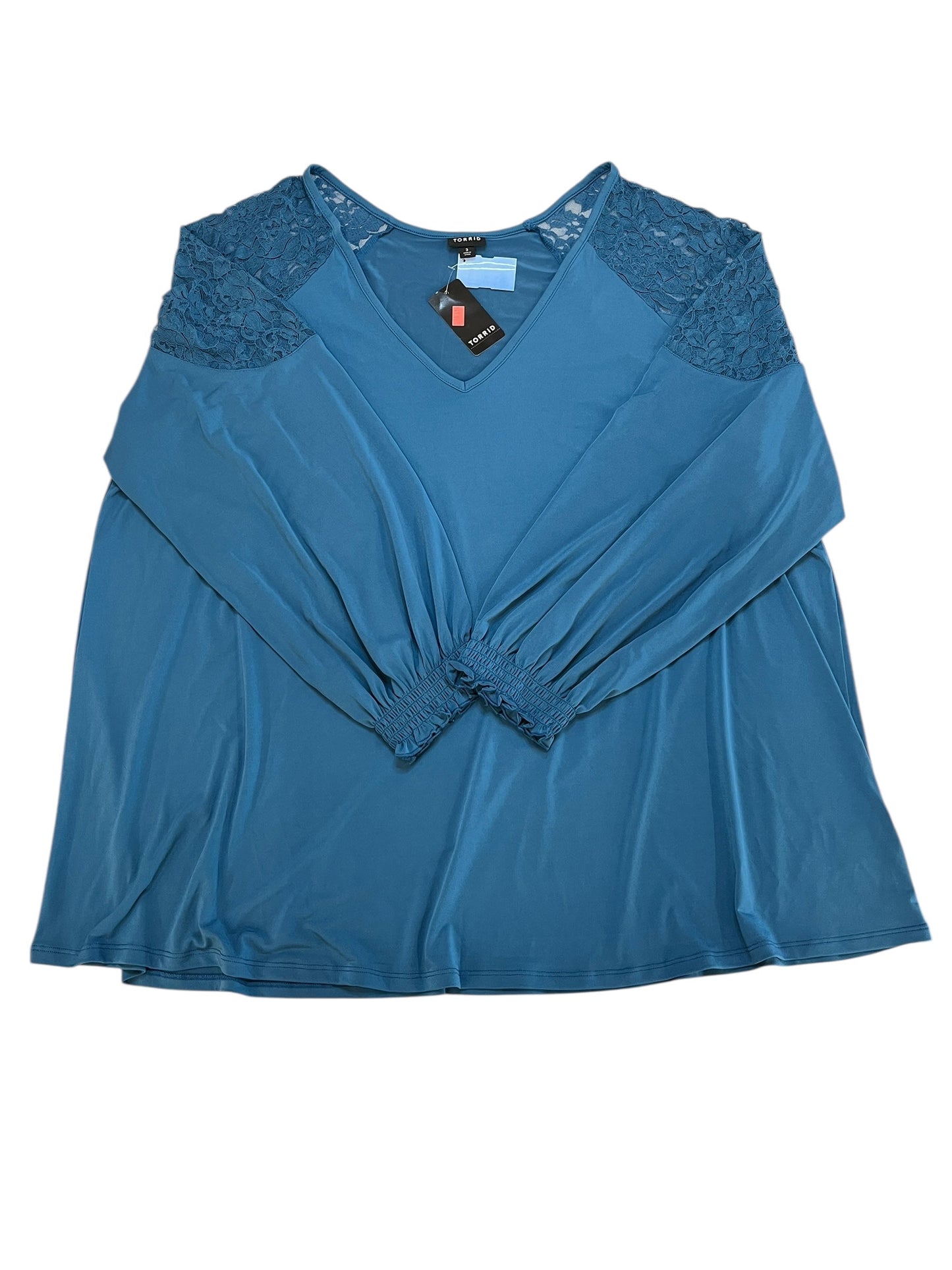 Blouse 3/4 Sleeve By Torrid In Blue, Size:3X