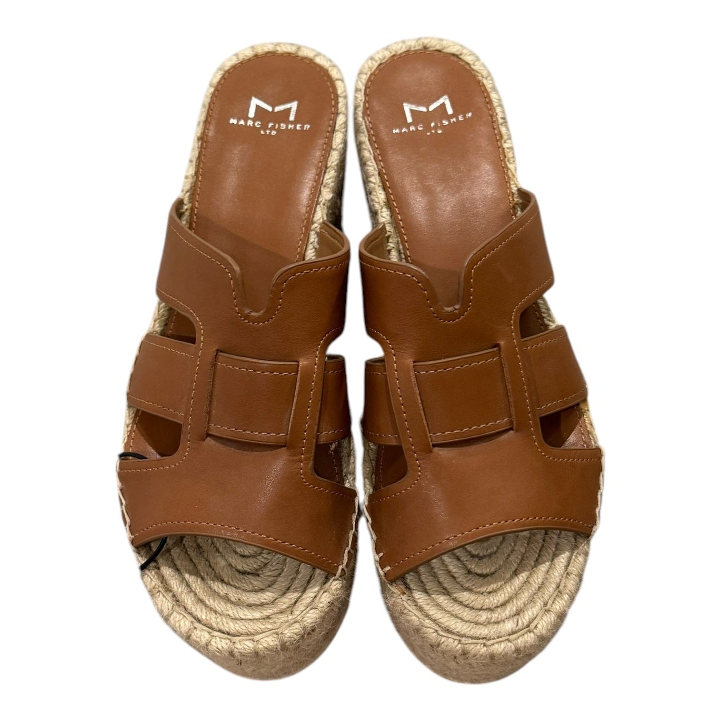 Sandals Heels Platform By Marc Fisher In Brown, Size:8.5