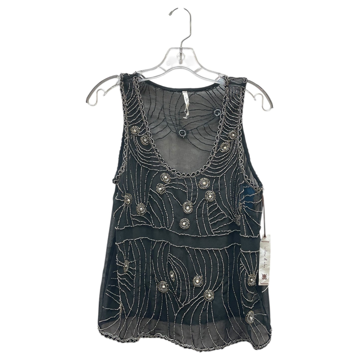 Top Sleeveless By Willow & Clay In Black, Size:L