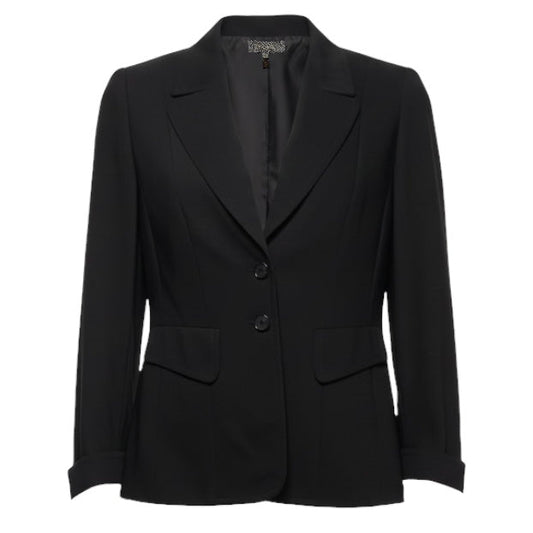 Stretch Wool Blazer Designer By Escada In Black, Size: M (40 EU)