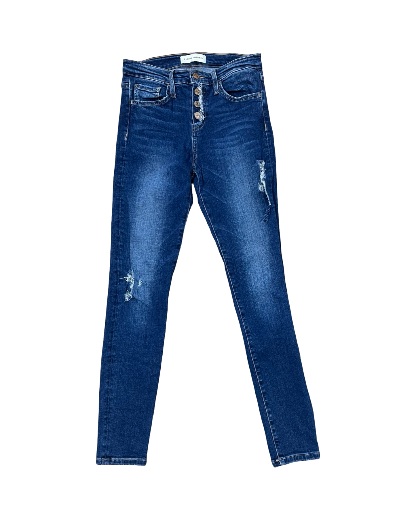 Jeans Skinny By Flying Monkey In Blue Denim, Size:2