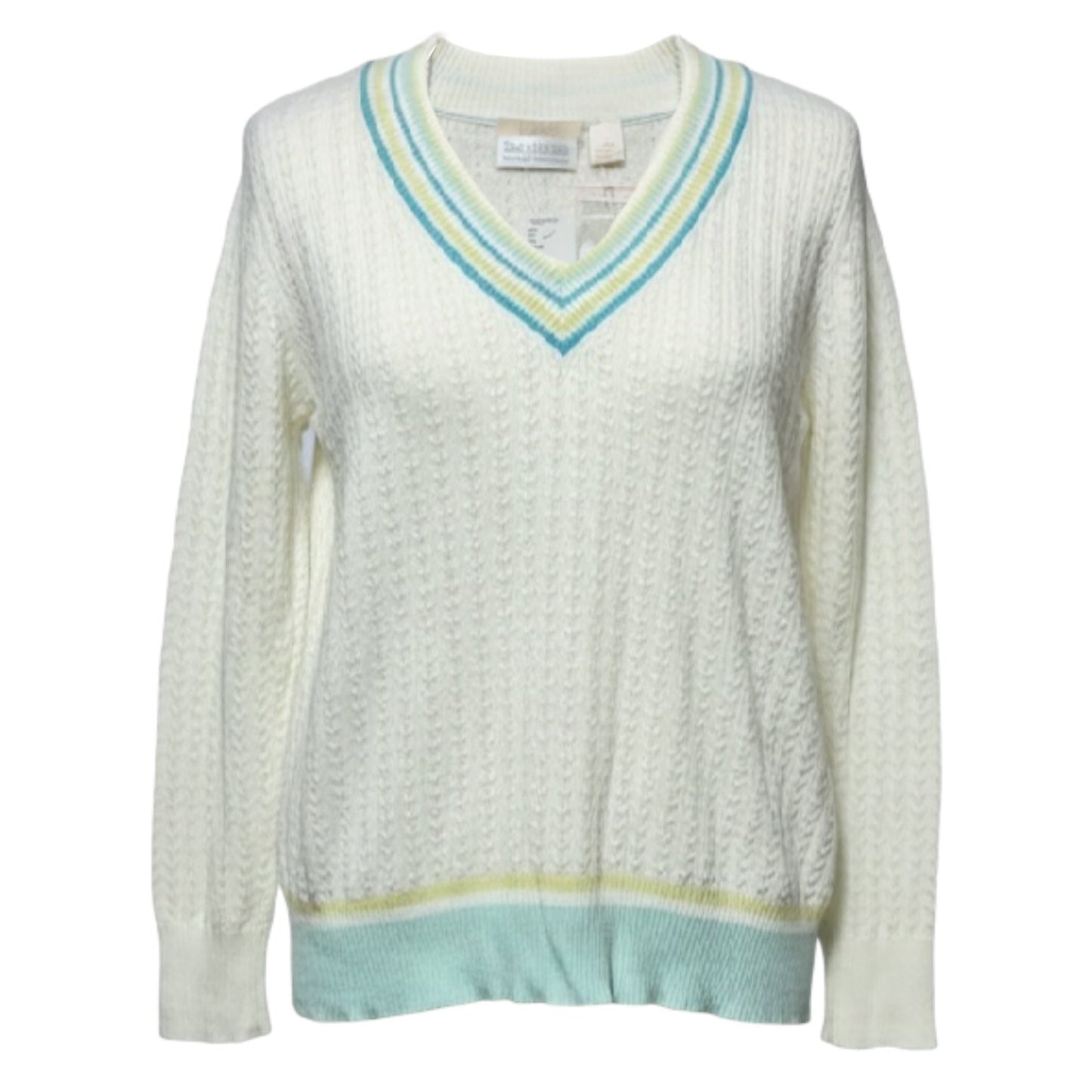 Cotton & Linen Sweater By Imma In Cream, Size: XL