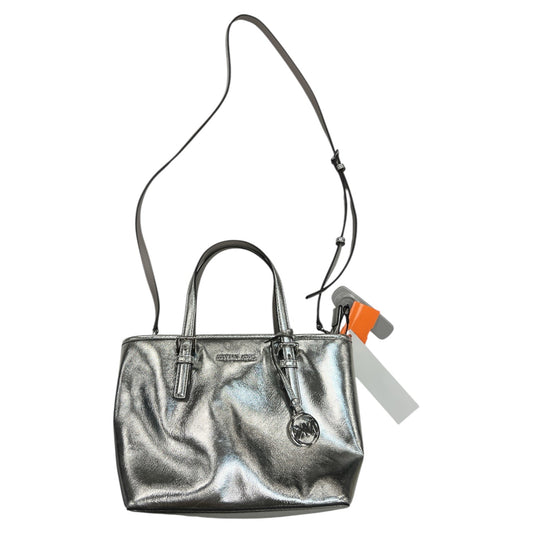 Crossbody Designer By Michael Kors In Silver, Size:Medium