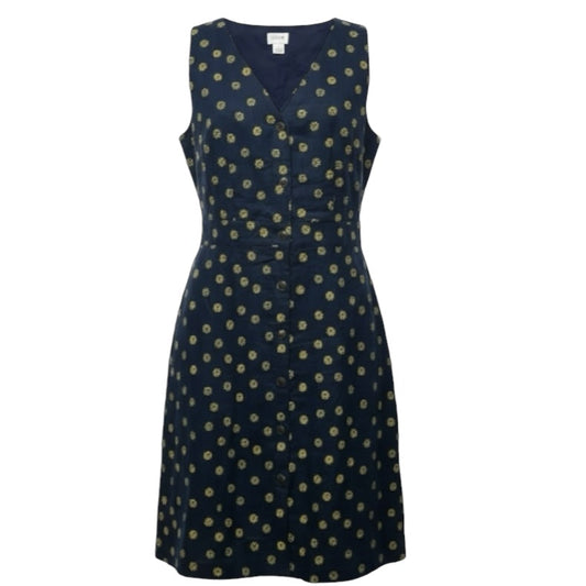 Printed Linen Blend Dress Casual Midi By J. Crew In Floral Print, Size: 6