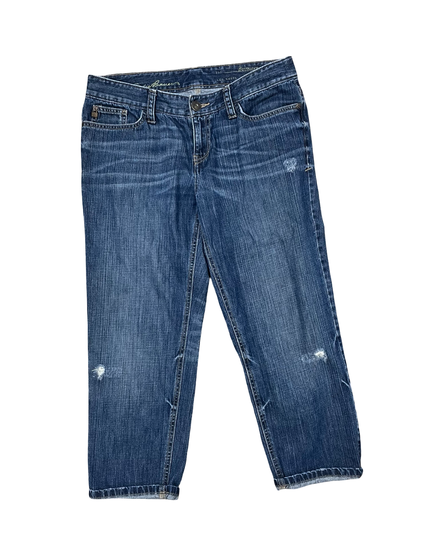 Jeans Cropped By Eddie Bauer In Blue Denim, Size:8