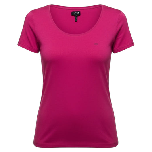 Top Short Sleeve Designer By Escada In Pink, Size: L