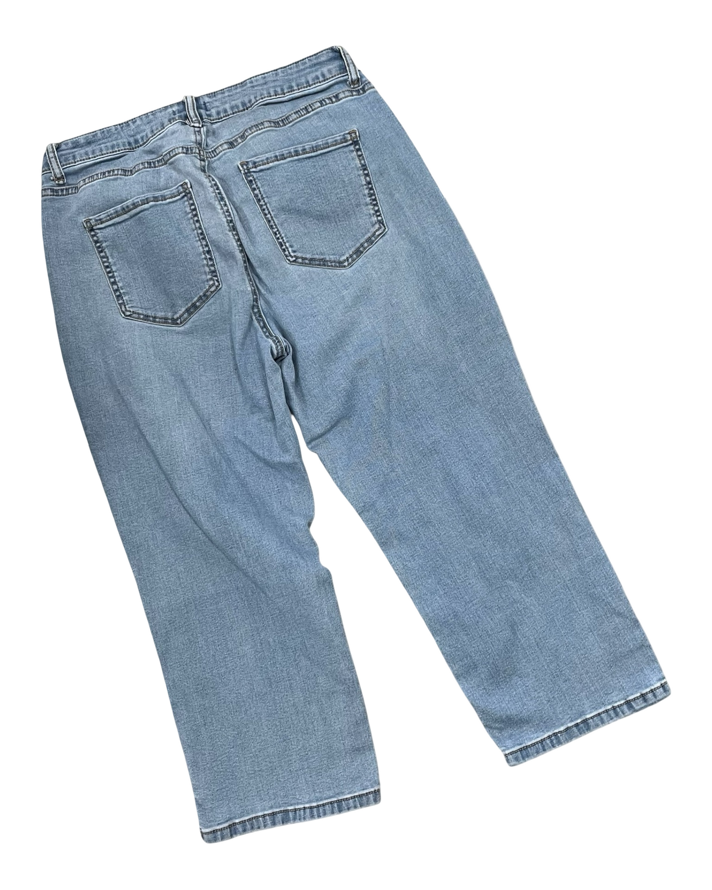 Jeans Cropped By Croft And Barrow In Blue Denim, Size:12