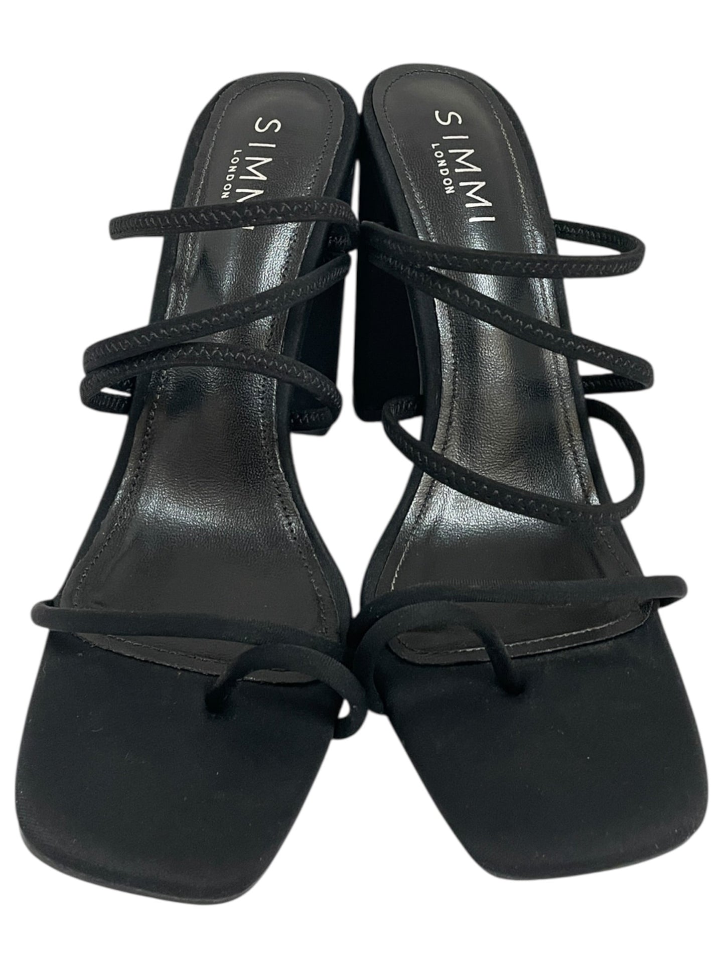 Sandals Heels Block By Clothes Mentor In Black, Size:7