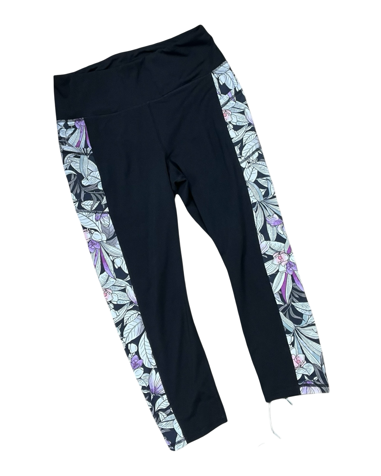 Athletic Capris By Gaiam In Black & White, Size:L