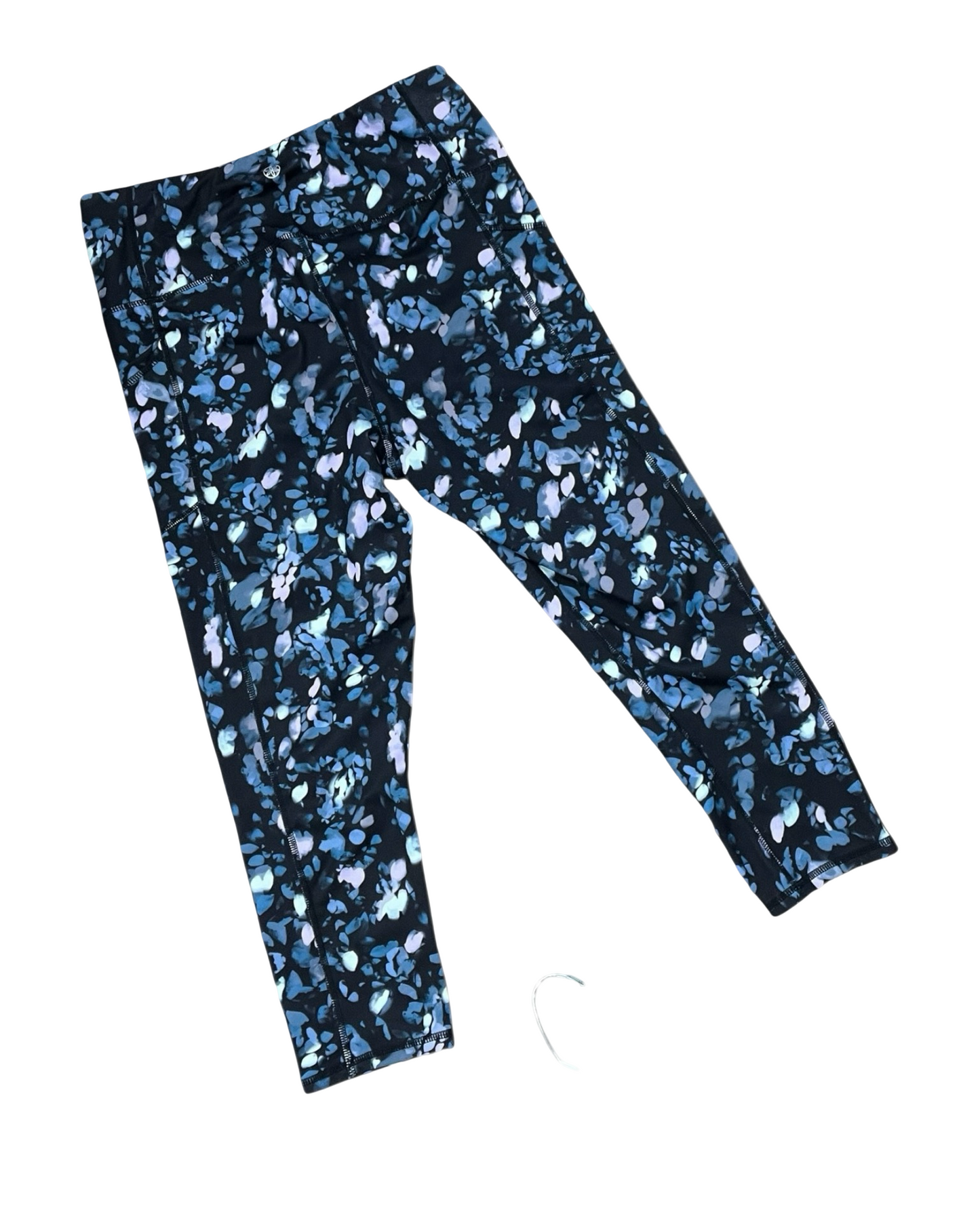 Athletic Capris By Gaiam In Black & Blue, Size:L