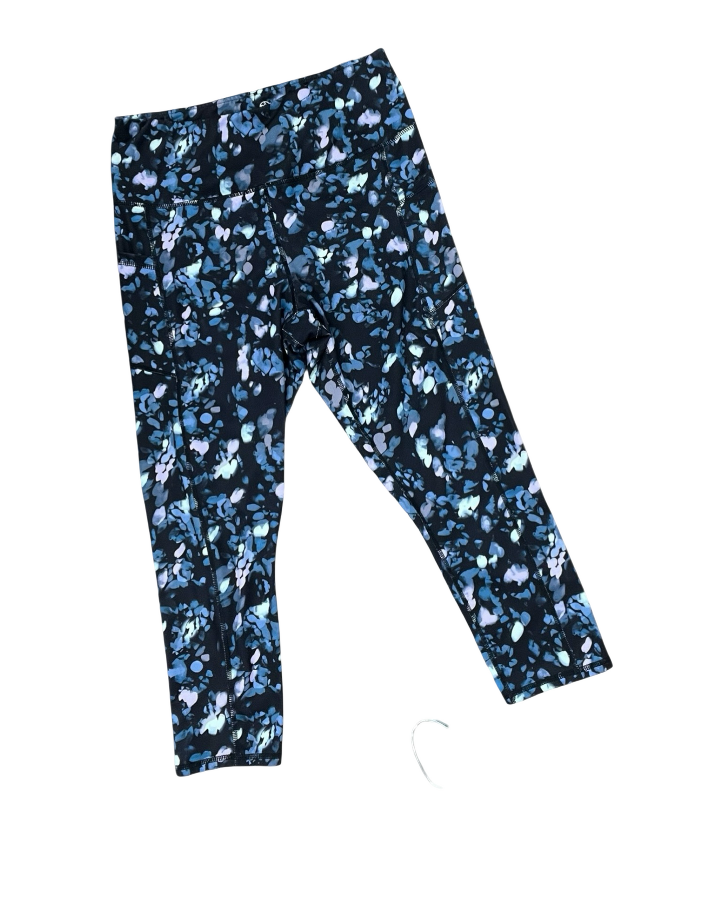 Athletic Capris By Gaiam In Black & Blue, Size:L